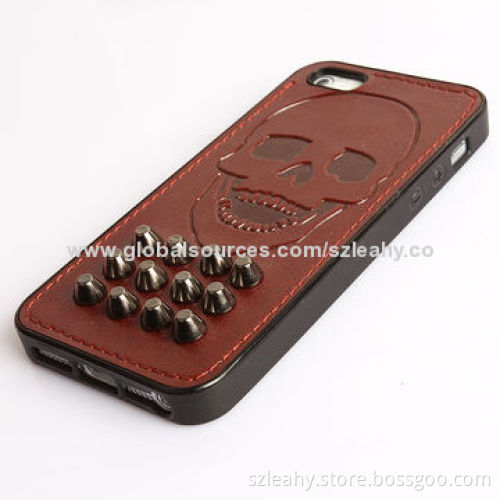 TPU + PU Mixed Case, Stick the Rivet on the Surface for iPhone5/5s